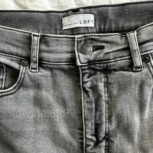 LOFT Gray Skinny Jeans with Washed Finish